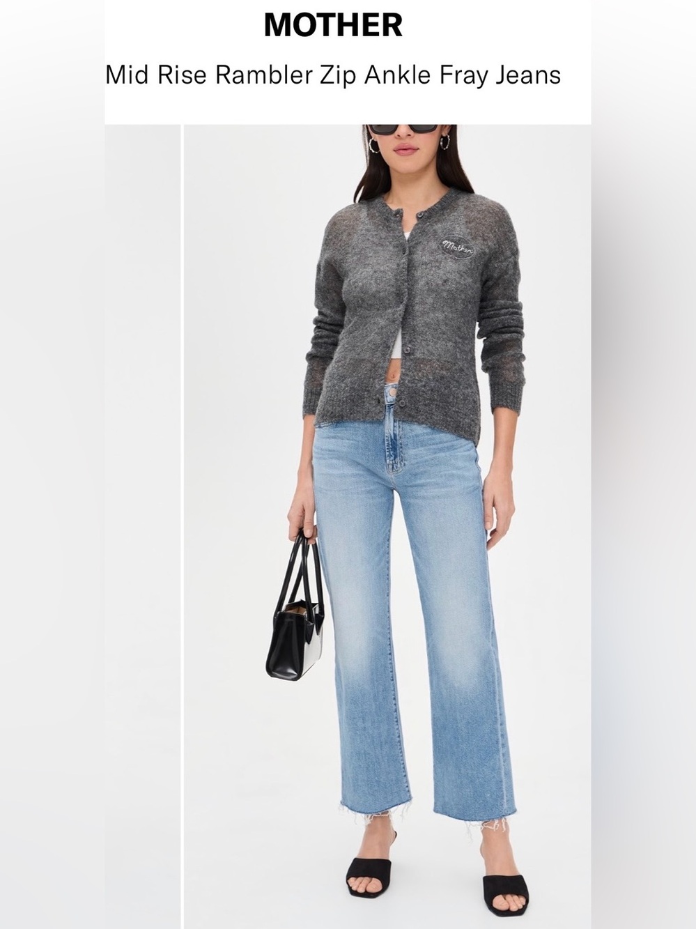 NWOT MOTHER Denim The Mid Rise Rambler Zip Ankle Fray Jeans 28 What’s Your Sign